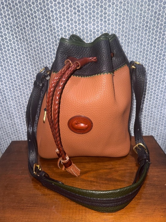 Dooney & Bourke Handbags - Vintage Dooney and Bourke Bucket Bag - Tan & Black